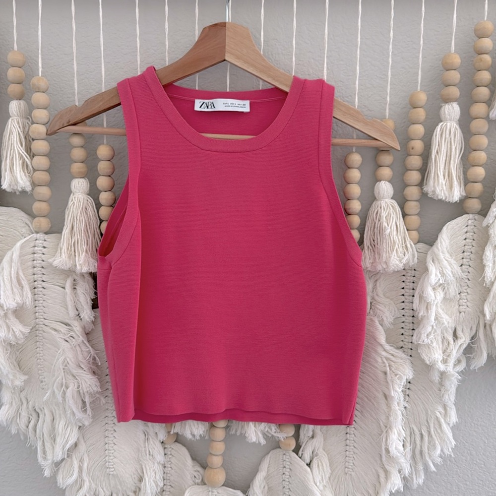 Pink Zara crop top size large